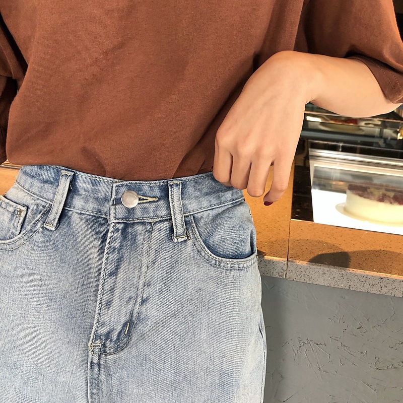 Xiaozhainv Quần short denim Xiaozhainz kiểu dáng đơn giản