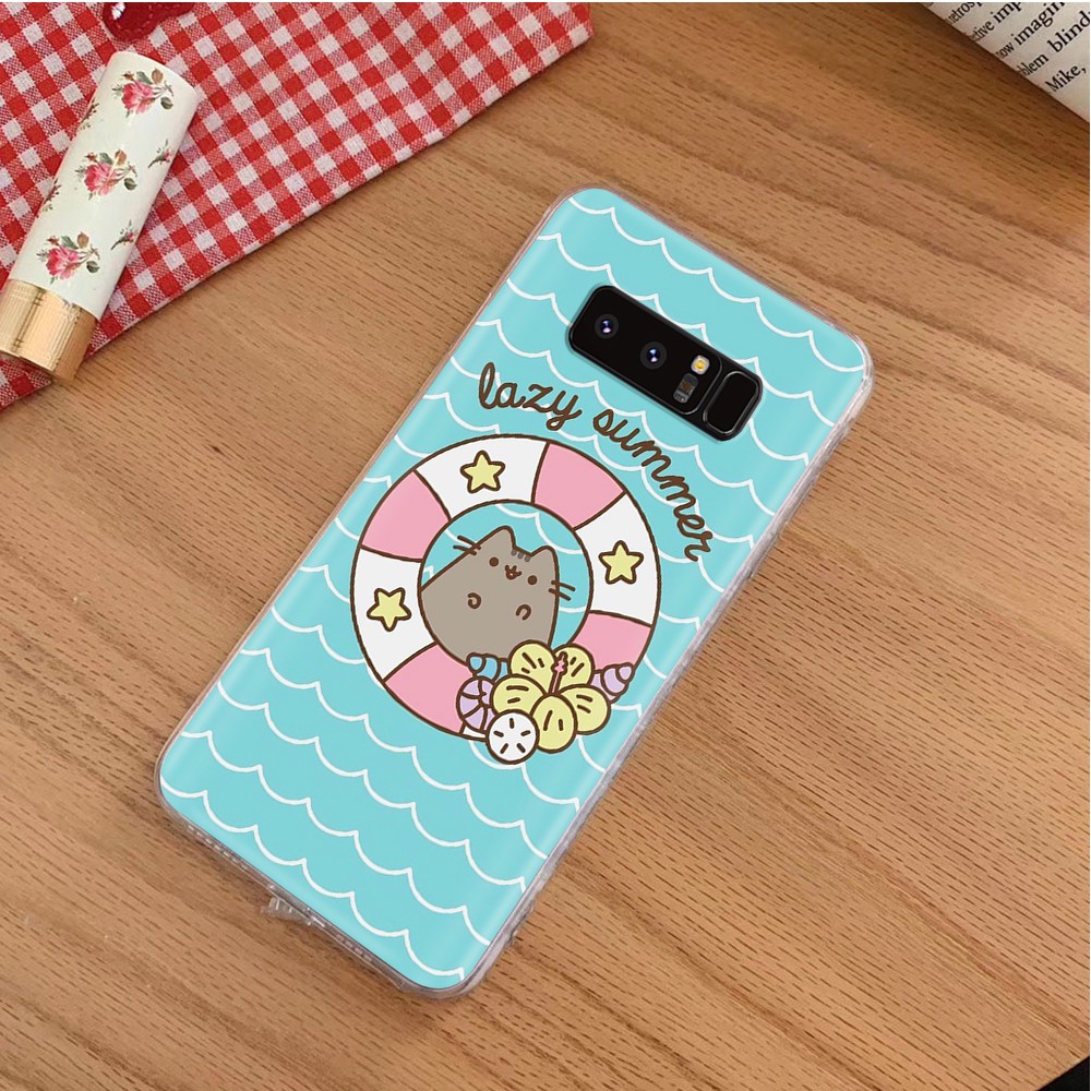 Ốp Lưng Trong Suốt In Hình Mèo Pusheen At111 Cho Asus Zenfone Shot 4 Selfie Max Pro M1 M2 Plus