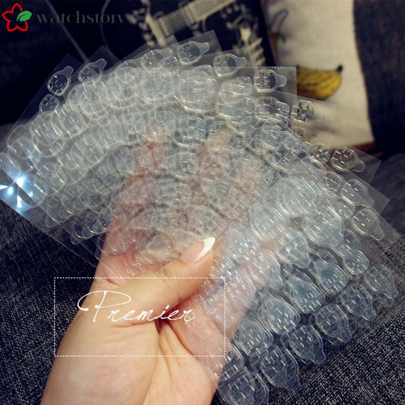 Set 10 Tấm Miếng Dán Hai Mặt Trong Suốt Dùng Để Cố Định Móng Giả