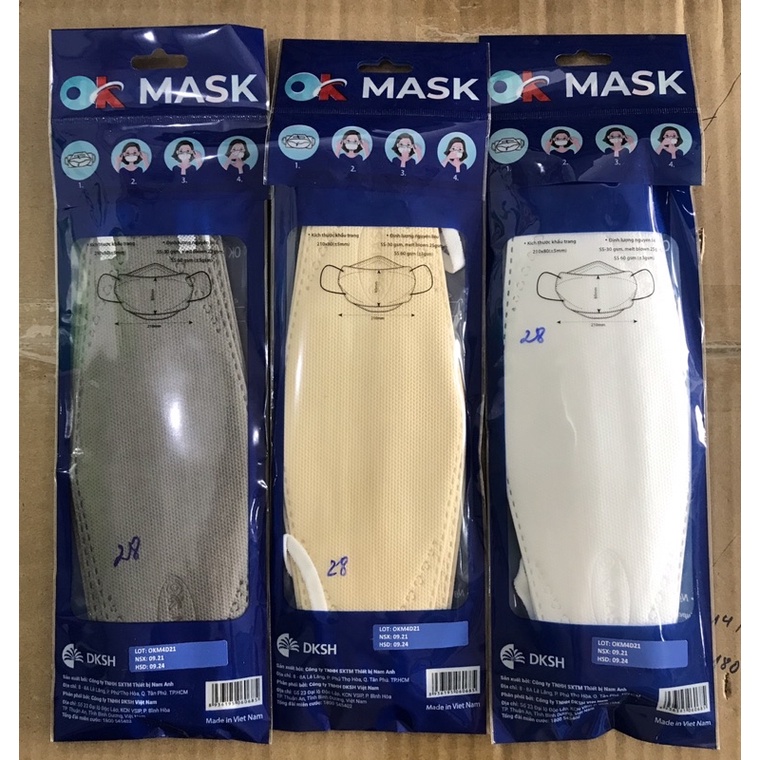 KHẨU TRANG Y TẾ OK MASK 4D ( túi 6 chiếc) - HÀNG CAO CẤP