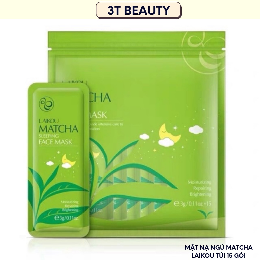 Mặt nạ ngủ matcha Laikou Nội địa Trung ( túi 15 gói )