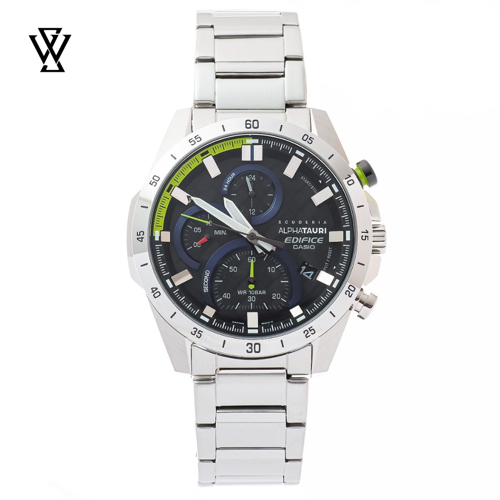 Đồng Hồ Quartz Nam Casio WATCHSTORE Edifice EFR-571AT-1ADR Thiết Kế Mặt Kính Khoáng 47mm, Dây Kim Loại Sang Trọng