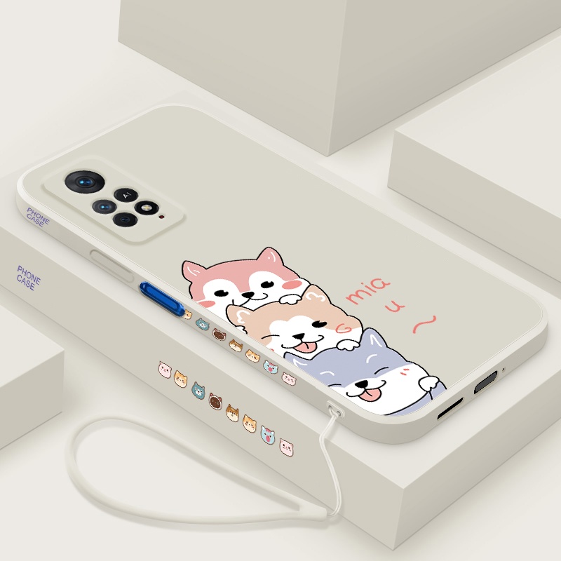 Ốp Điện Thoại Silicon Họa Tiết Hoạt Hình Dễ Thương Kèm Dây Đeo Cho Redmi note 11 note 11s note 11 pro