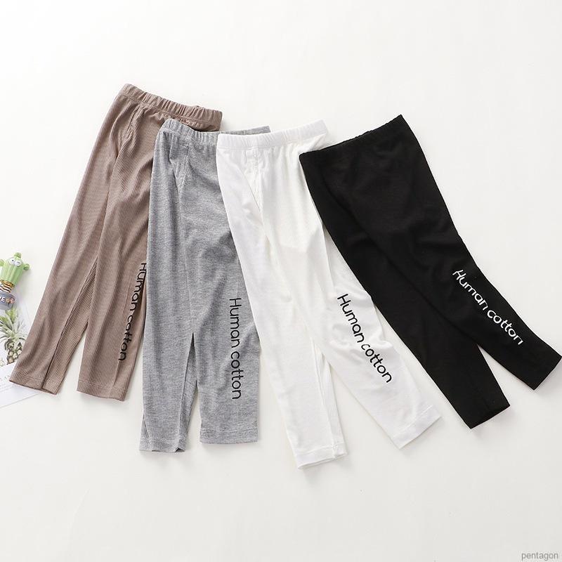 Quần Legging Co Giãn Thoáng Khí In Chữ Phong Cách Hàn Quốc Thời Trang Xuân Hè Cho Bé Gái 2-9 Tuổi