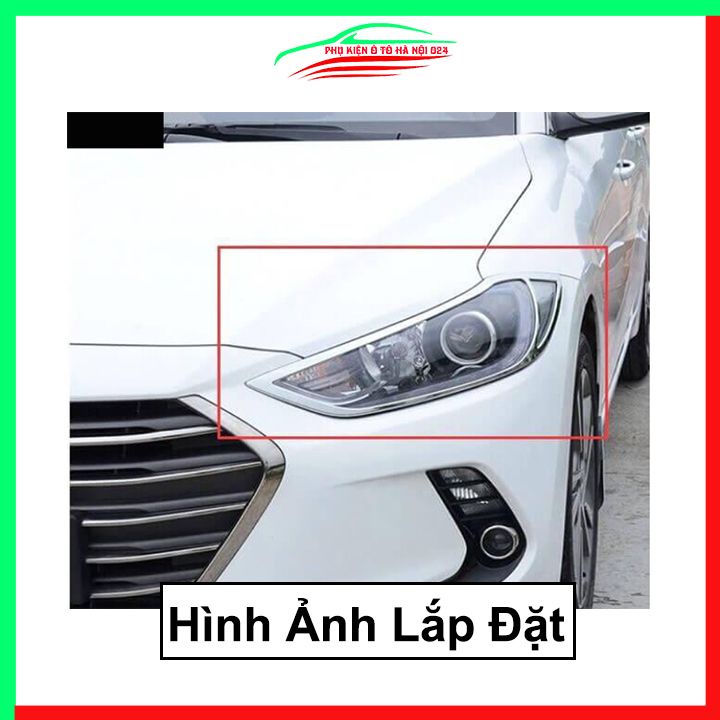 Ốp viền đèn pha hậu mạ crom Elantra 2016-2018 chống trầy trang trí bảo vệ xe