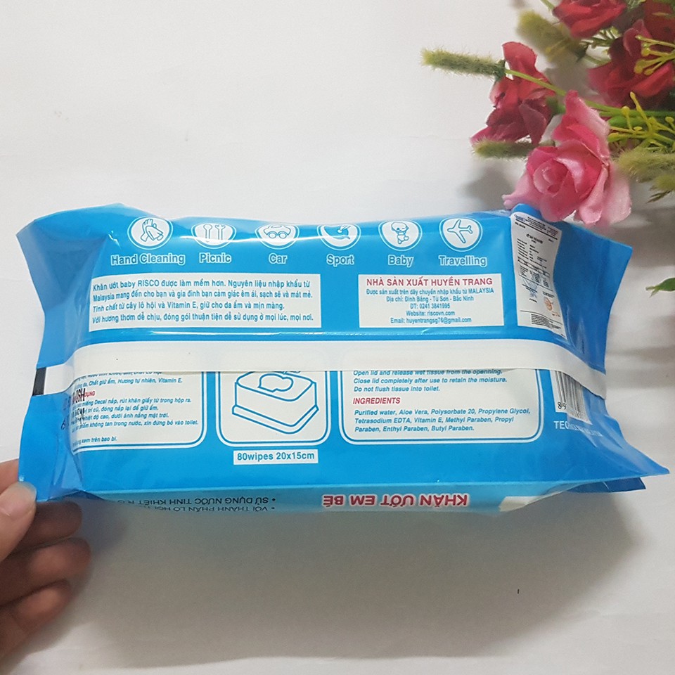 Khăn Ướt Không Mùi Baby Risco 100 Tờ .