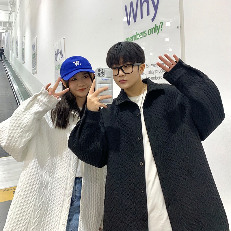 Áo Sơ Mi Dài Tay Dáng Rộng Dập Nổi Họa Tiết Naiche Thời Trang Xuân Thu Cho Nam