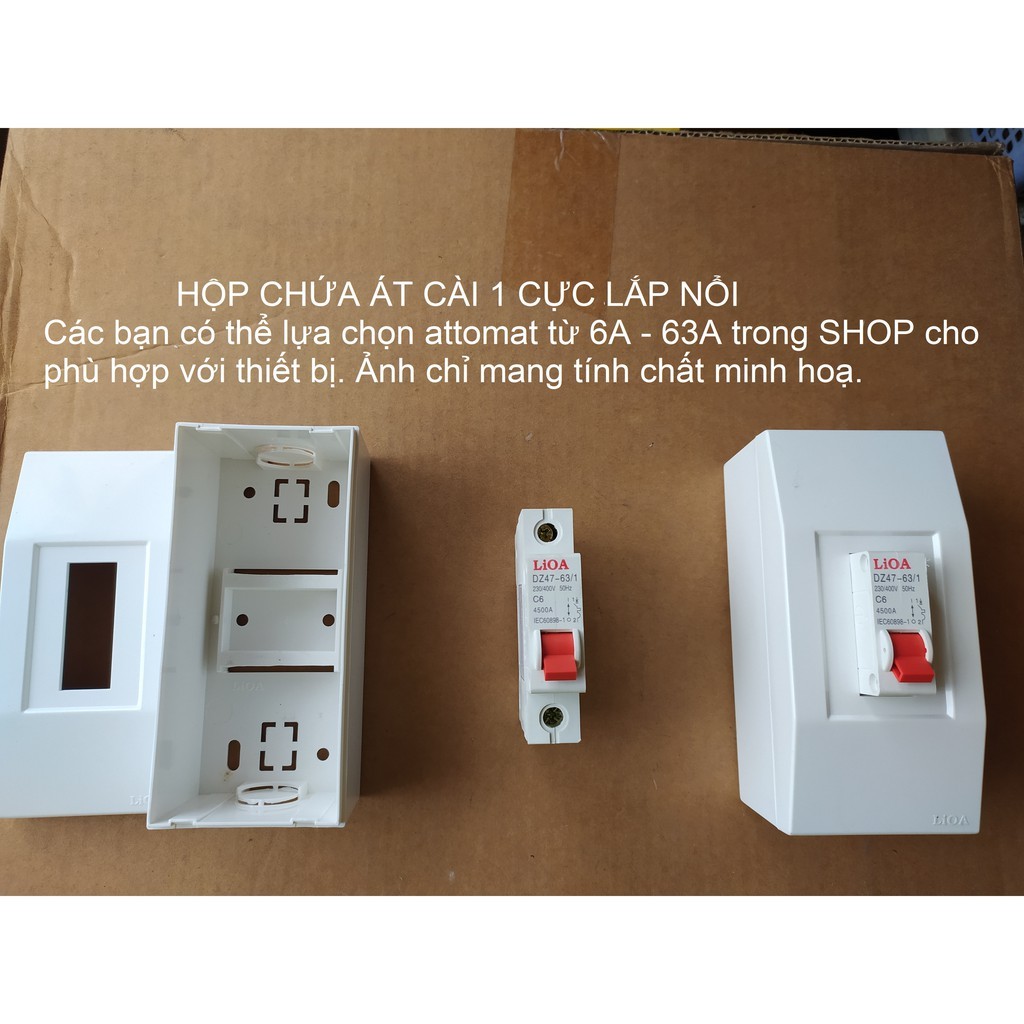 HỘP ATTOMAT LiOA LẮP ( NỔI - CHÌM) DÙNG CHO ÁT CÀI