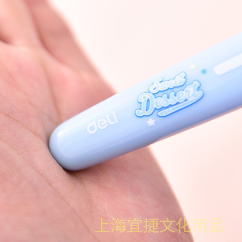 Kéo thủ công học sinh hình kẹo mút Deli màu xanh/hồng mã 6069