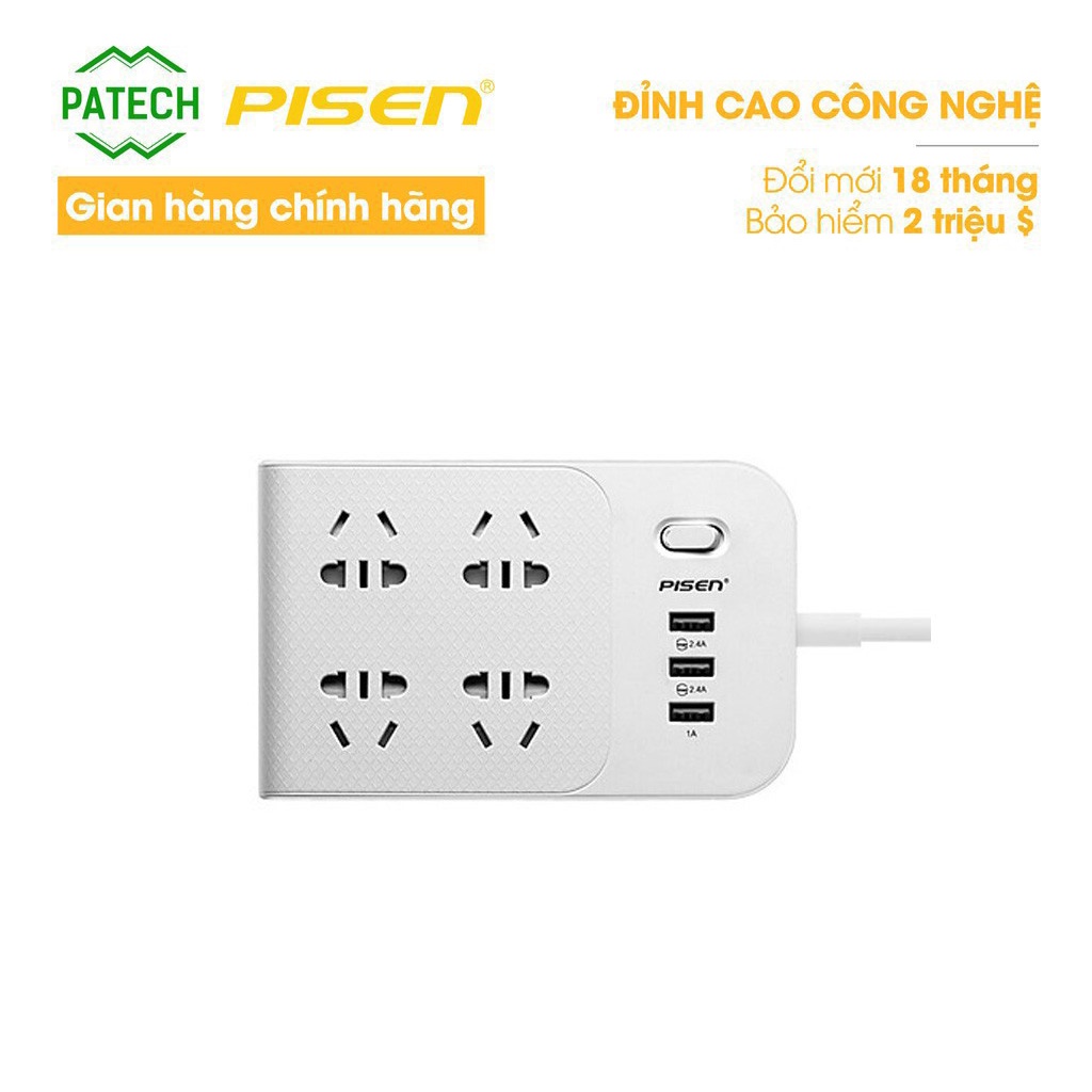 Ổ cắm điện đa năng Pisen Power Socket BH-43 - Hàng chính hãng