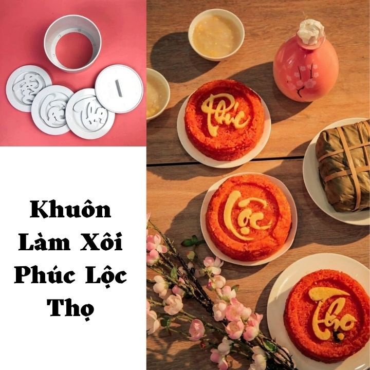 Khuôn Xôi Phúc Lộc Thọ Sắc Nét Khuôn Tạo Hình Xôi Cao Cấp Chuẩn Loại 1