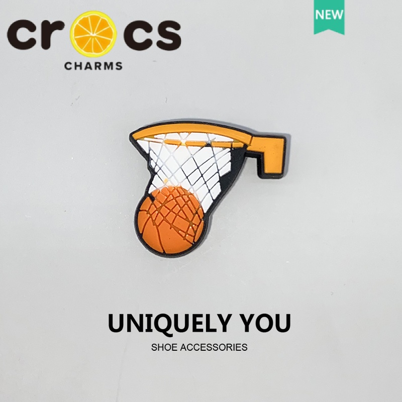 Phụ Kiện Khóa Cài Giày Crocs Họa Tiết Bóng Rổ Dễ Thương DIY