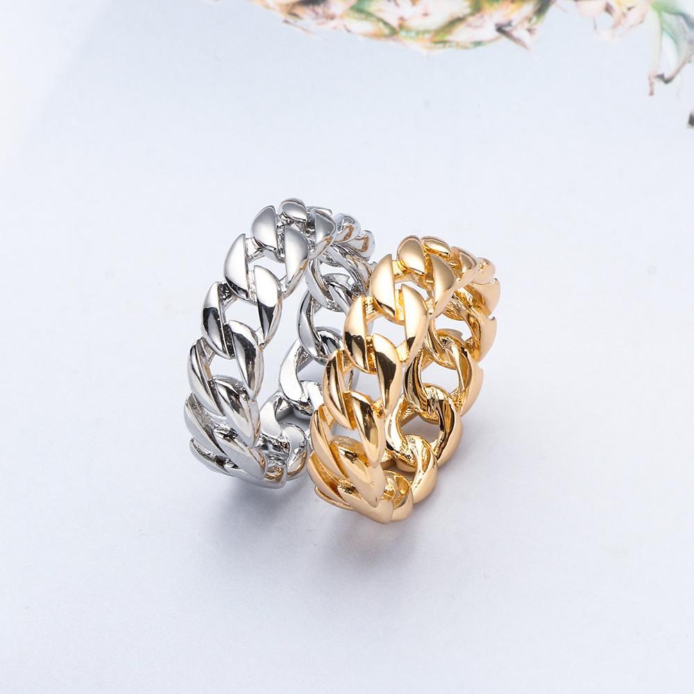 NEXTVN Nhẫn Thép Không Gỉ Dạng Dây Xích Màu Sắc Bạc Cho Nam Và Nữ