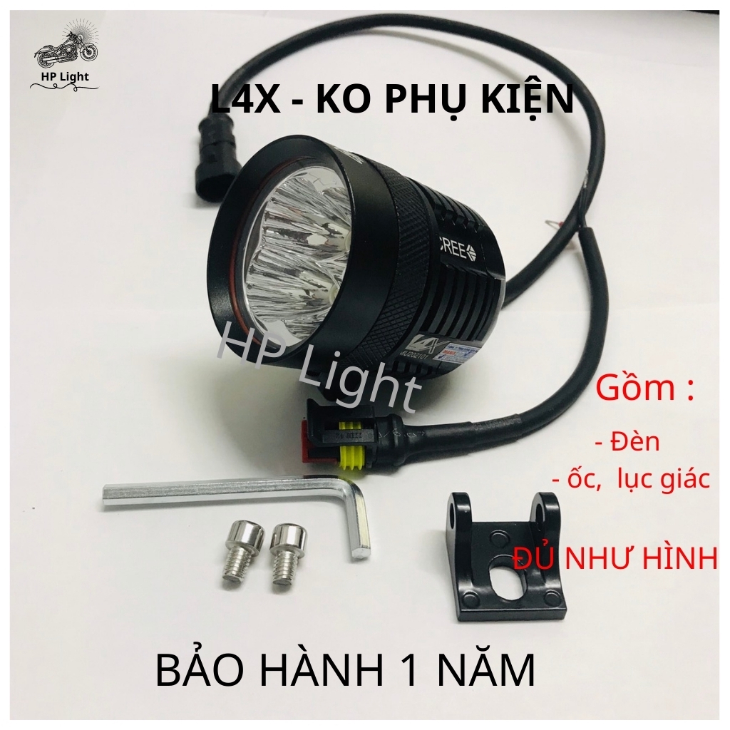 ĐÈN TRỢ SÁNG L4X CREE Chính Hãng Siêu Sáng Mẫu Mới Nhất Bảo Hành 1 Năm_Trợ Sáng HP LIGHT BMU