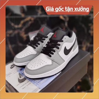 17[FREESHIP- BẢO HÀNH 12 THÁNG] GIÀY THỂ THAO NAM NỮ JD XÁM CHỈ ĐỎ THẤP CỔ HOT TREND FULL BOX BILL