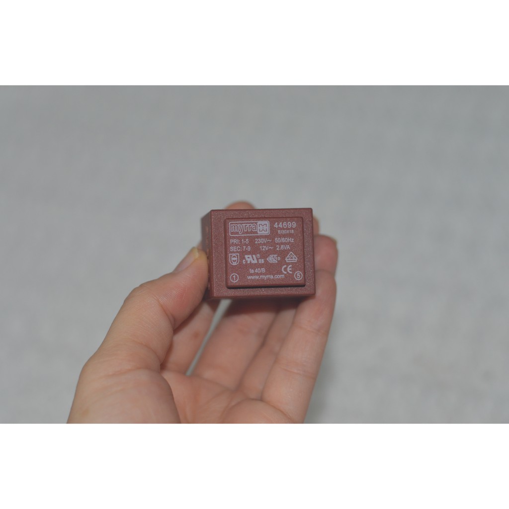Biến thế MYRRA 12V - 2.8VA dùng cho bo mạch máy pha cà phê - Phụ kiện & Linh kiện Máy pha cafe chính hãng - Xuất xứ Ital