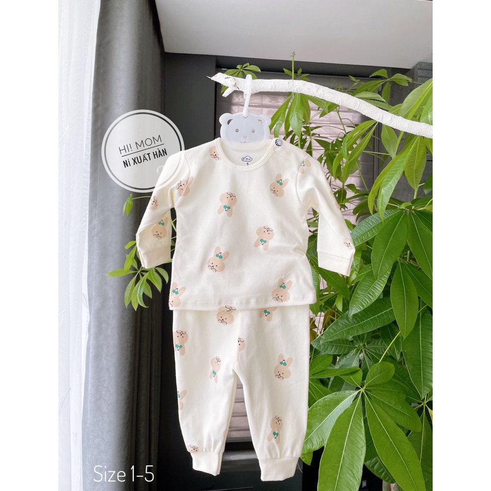 [ 4-14kg] Bộ nỉ cotton cao cấp Hi'mom cho bé cực đáng yêu (cận chất)