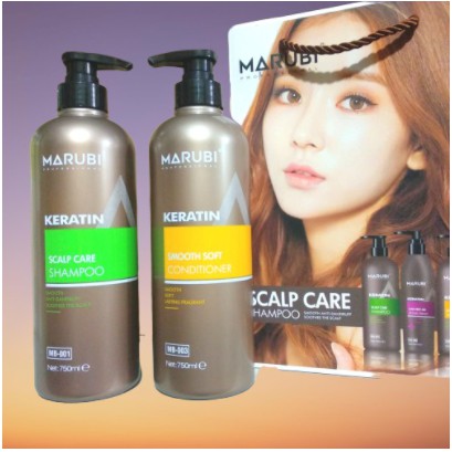 Cặp Dầu Gội Xả Marubi keratin collagen siêu mượt 750ml | BigBuy360 - bigbuy360.vn