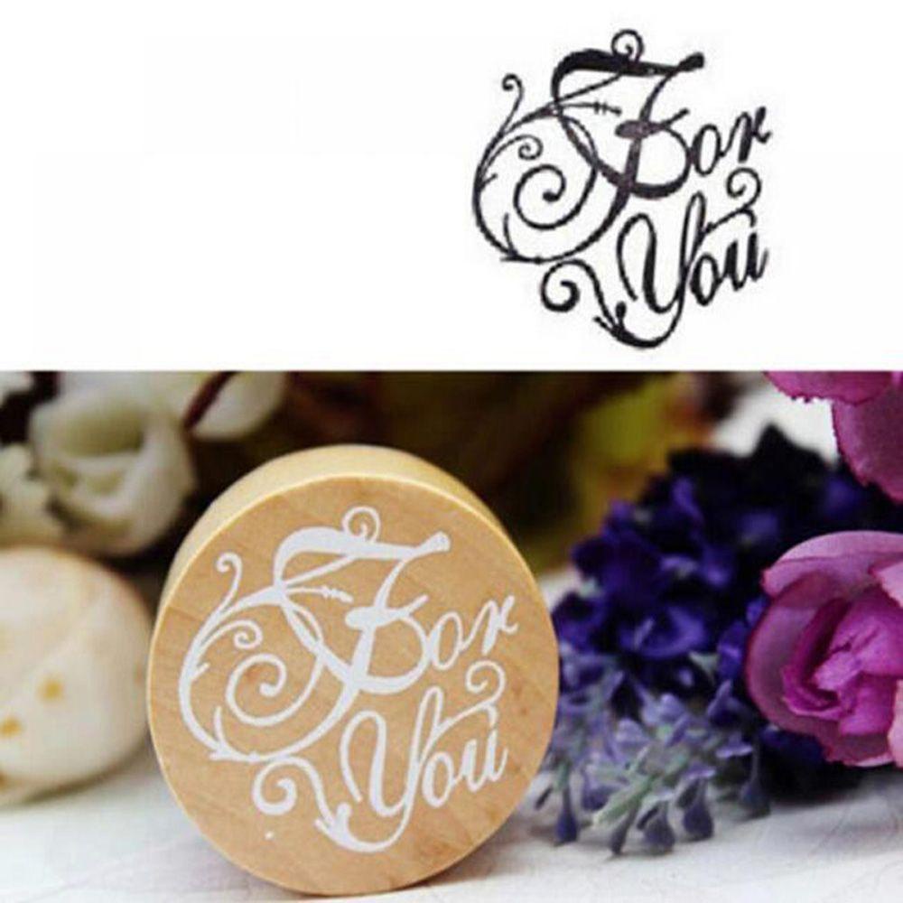 Con Dấu Gỗ Hình Tròn In Chữ Độc Đáo Trang Trí Sổ Tay DIY