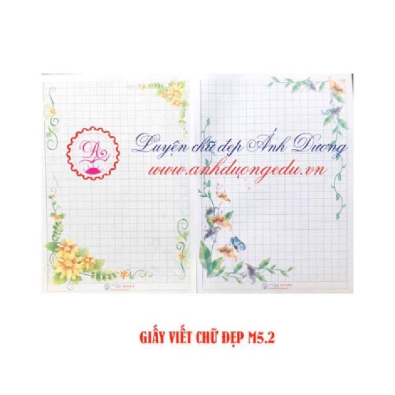 20 tờ Giấy hoa viết chữ đẹp Ánh Dương