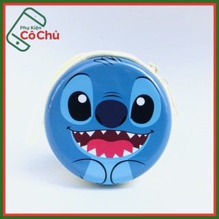 Hộp đựng tai nghe dễ thương hộp nhôm-Stich xanh