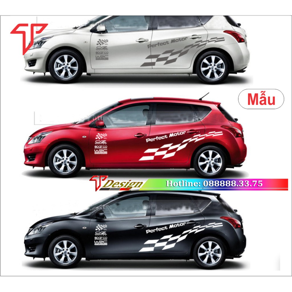 Tem xe santa, Tem dán sườn xe, tem xe Santa Car-9-327x6cm