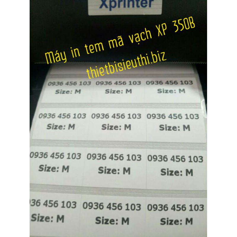 Giấy in tem nhiệt 3 tem dùng cho máy Xprinter XP 350B khổ 24*15mm