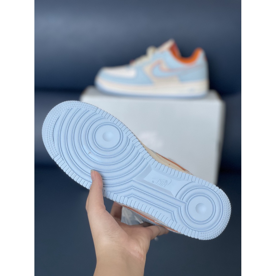 Giày Thể Thao Nam Nữ, Giày AF1 Xanh - Cam Mới Air Force 1 Hàng Đẹp Full Box Bill hót nhất 2022 giày af1 nam nữ