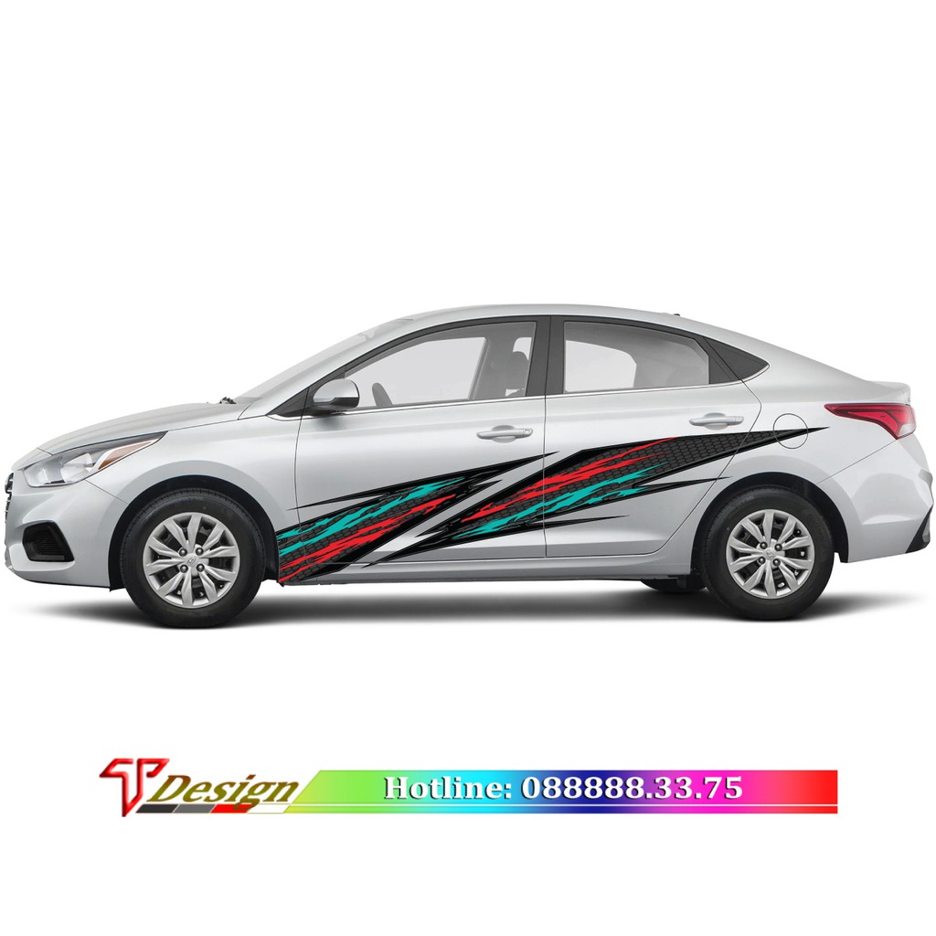 Tem xe 4 chỗ, tem trang trí xe, decal sườn xe, tem xe oto, tem xe SUV đẹp WRAP72