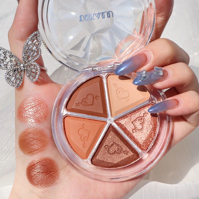 Phấn mắt má bắt sáng 5 ô hộp tròn