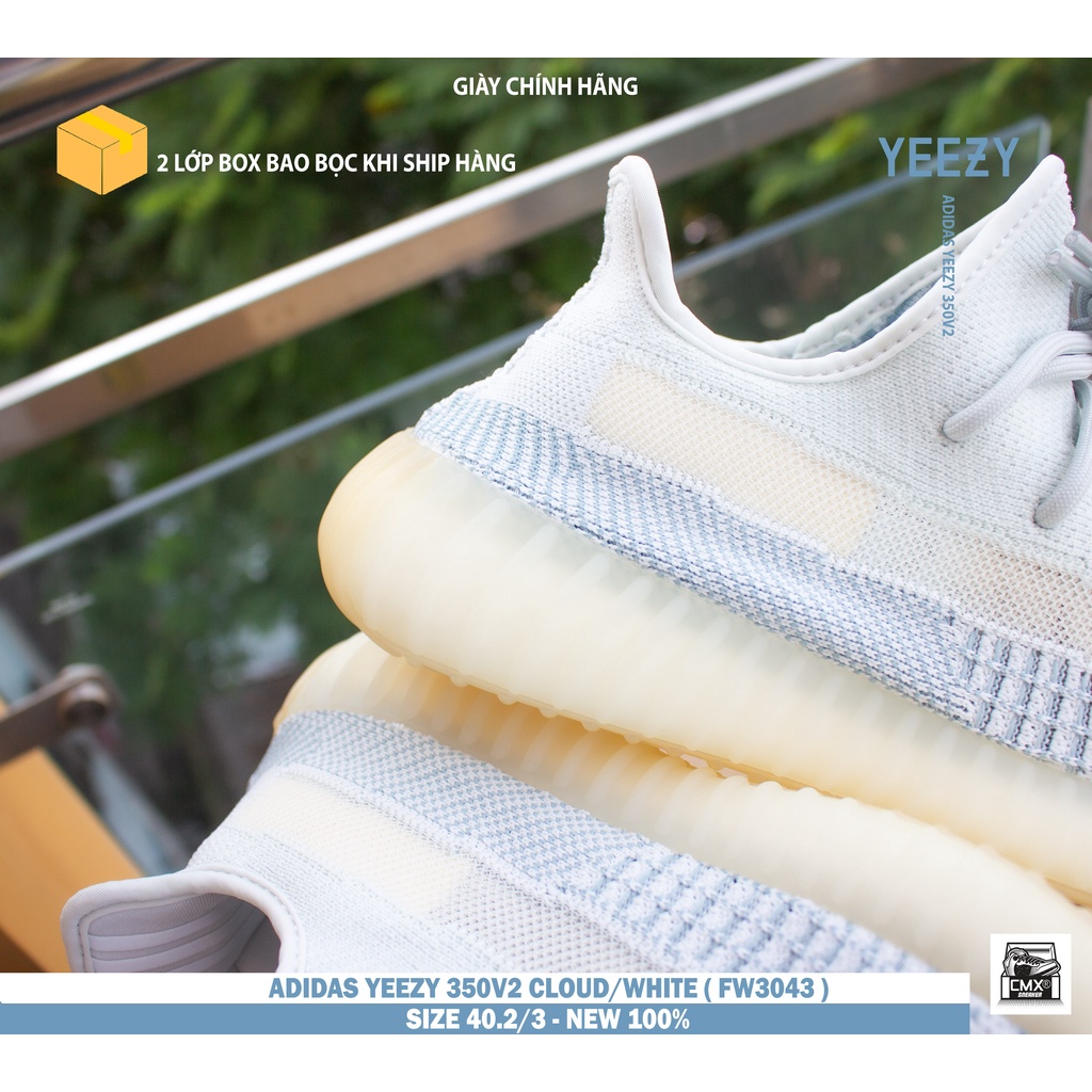 [ HÀNG CHÍNH HÃNG ] GIày Adidas Yeezy350v2 Cloud White ( FW3043 ) - REAL AUTHENTIC 100%