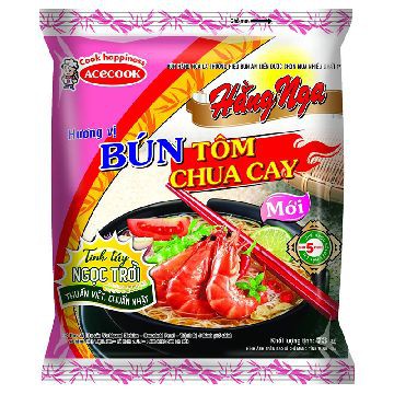 Bún Hằng Nga buns giò heo/ Tôm Chua Cay Gói 73G