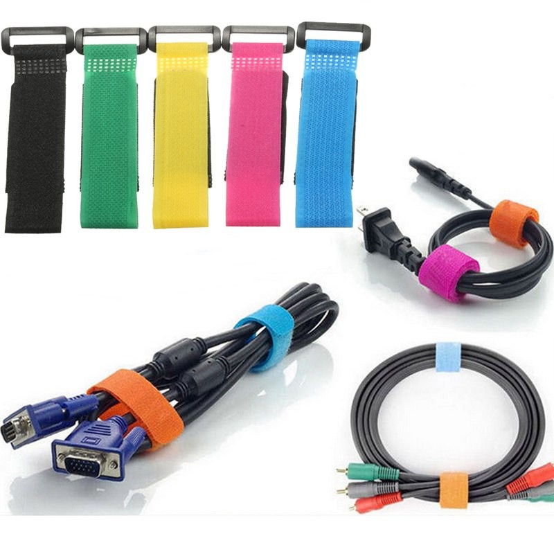 Dây verclo buộc gọn dây điện tại sử dụng nhiều lần có lỗ xỏ nhiều màu