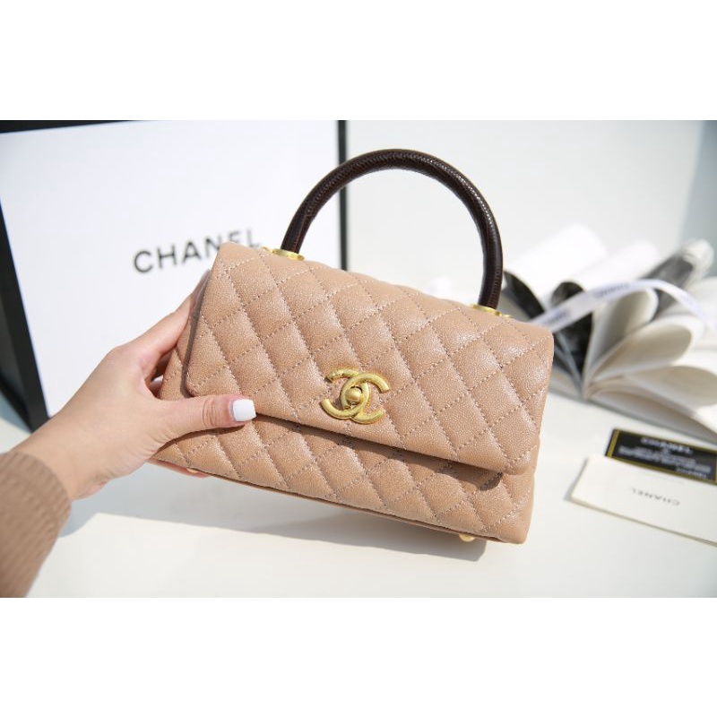 Túi nữ C.N  sz24cm da caviar cao cấp phối quai thằn lằn box nam châm xịn sò