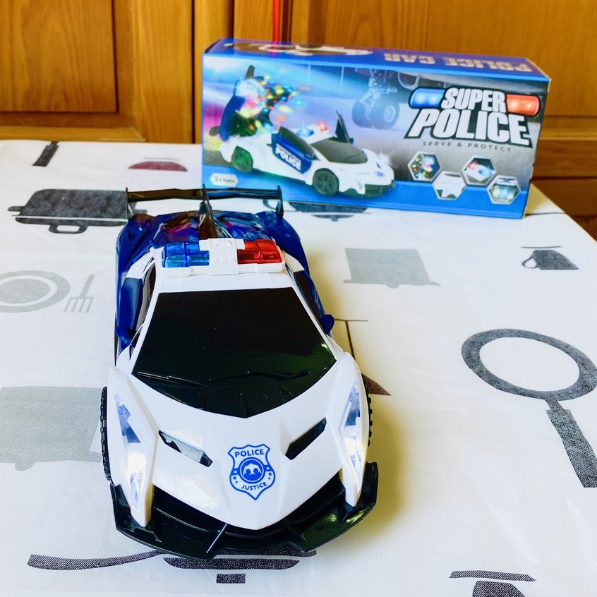 Xe Oto cảnh sát phát sáng quay tròn 360 độ