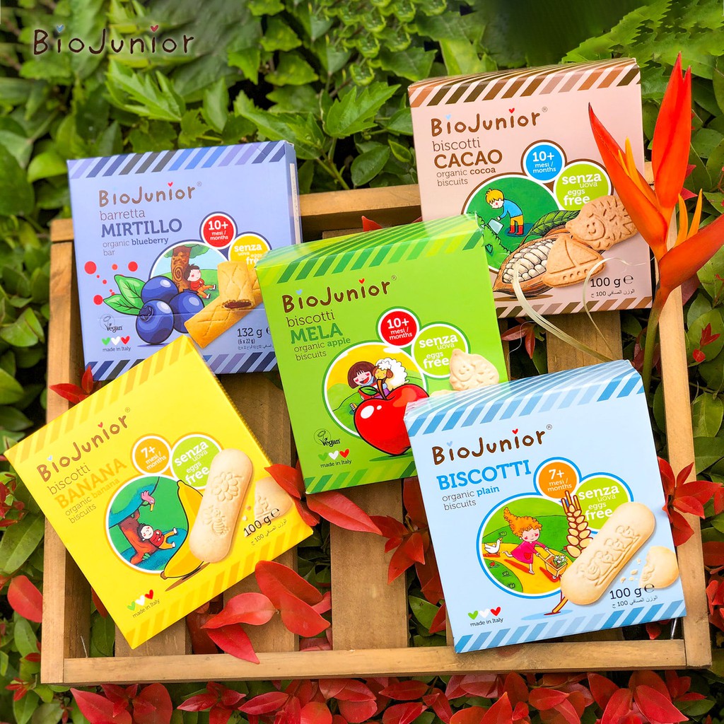 (Nhiều vị) Bánh ăn dặm hữu cơ cho bé từ 7-10 tháng tuổi Bio Junior Organic Biscotti Ý