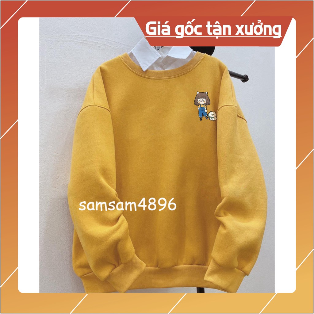 hót [FREESHIP 50K] Áo sweater nỉ cô gái và cún con siêu rẻ