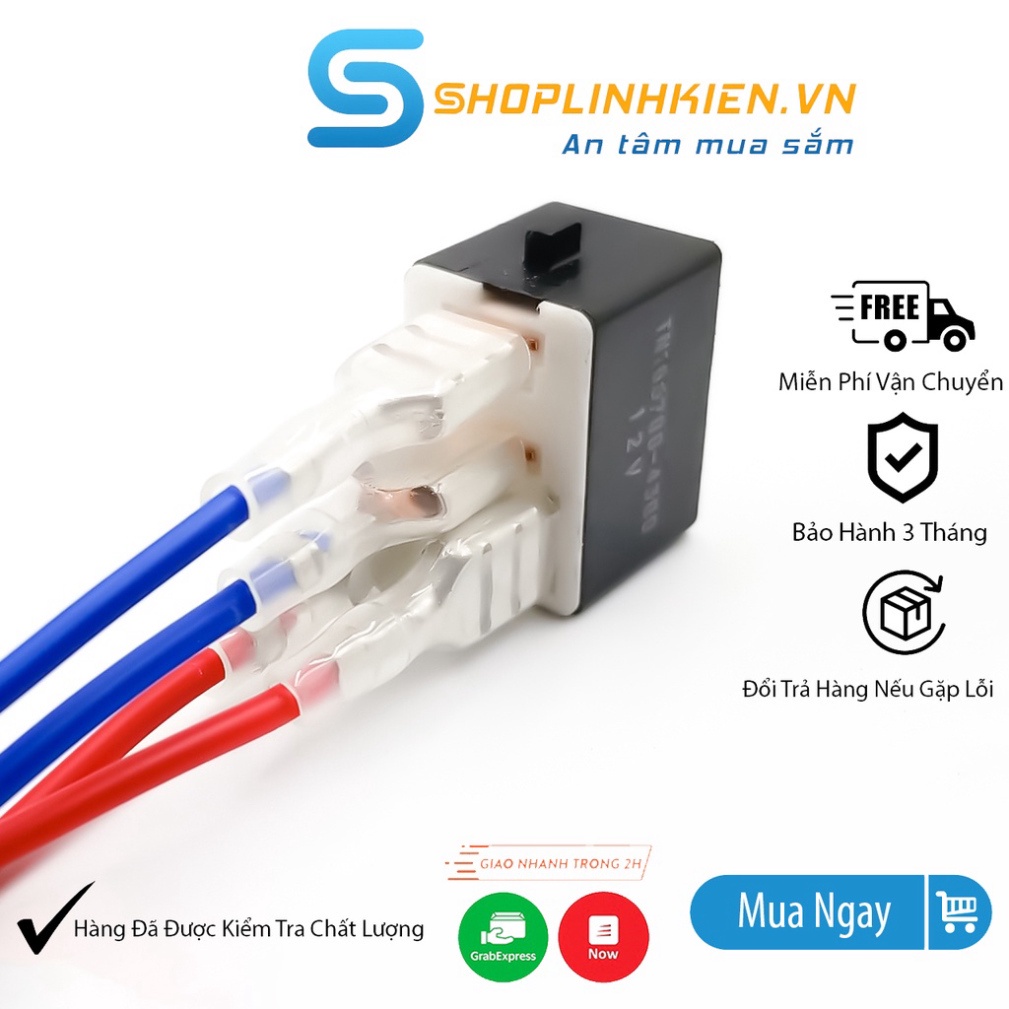 Relay 12V40A 4 Chân DENSO TN156700-4300 Kèm Dây Có Sẵn Đầu Cos Rơ le 12V Rơ le chuyển mạch Rờ Le 4 Dây COS Nối