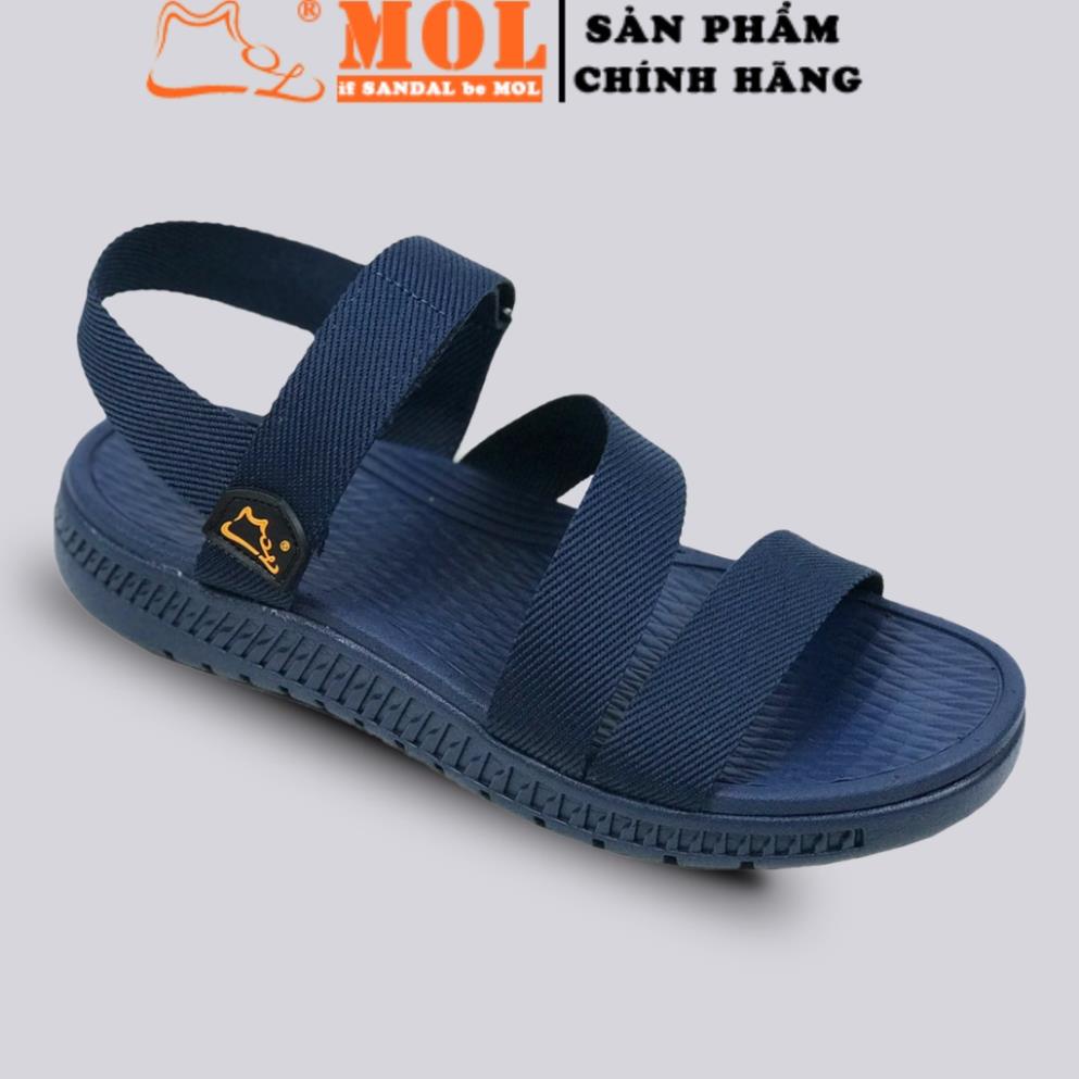 Sandal couple nam nữ quai ngang siêu nhẹ có quai hậu cố định cho cặp đôi mang đi học đi biển du lịch hiệu MOL MS2Ch2 HTr