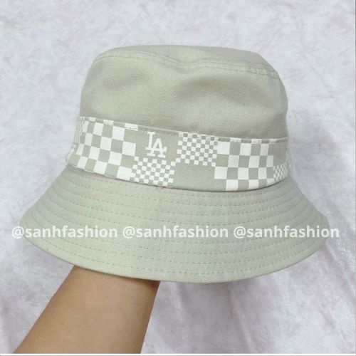 Mũ bucket vành tròn trơn đai caro in MIB LA Nón tai bèo chất vải dệt cao cấp thời trang form unisex nam nữ_SÀNH FASHION