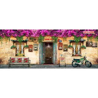 Tranh dán tường 3D keo sẵn bóc dán trang trí quán cafe , trà sữa