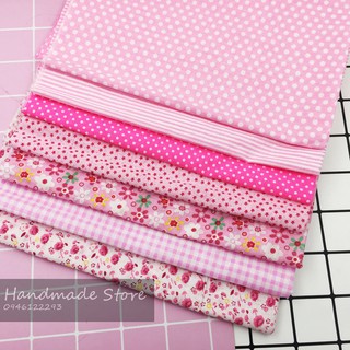 Vải Thô Basic - Tone Hồng (Full set 7 mảnh)