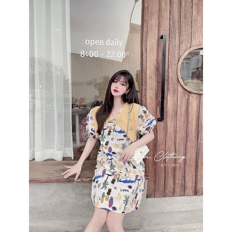 BÁN SỈ VÁY HOẠ TIẾT PHA CỔ VÀNG CHO NỮ | BigBuy360 - bigbuy360.vn