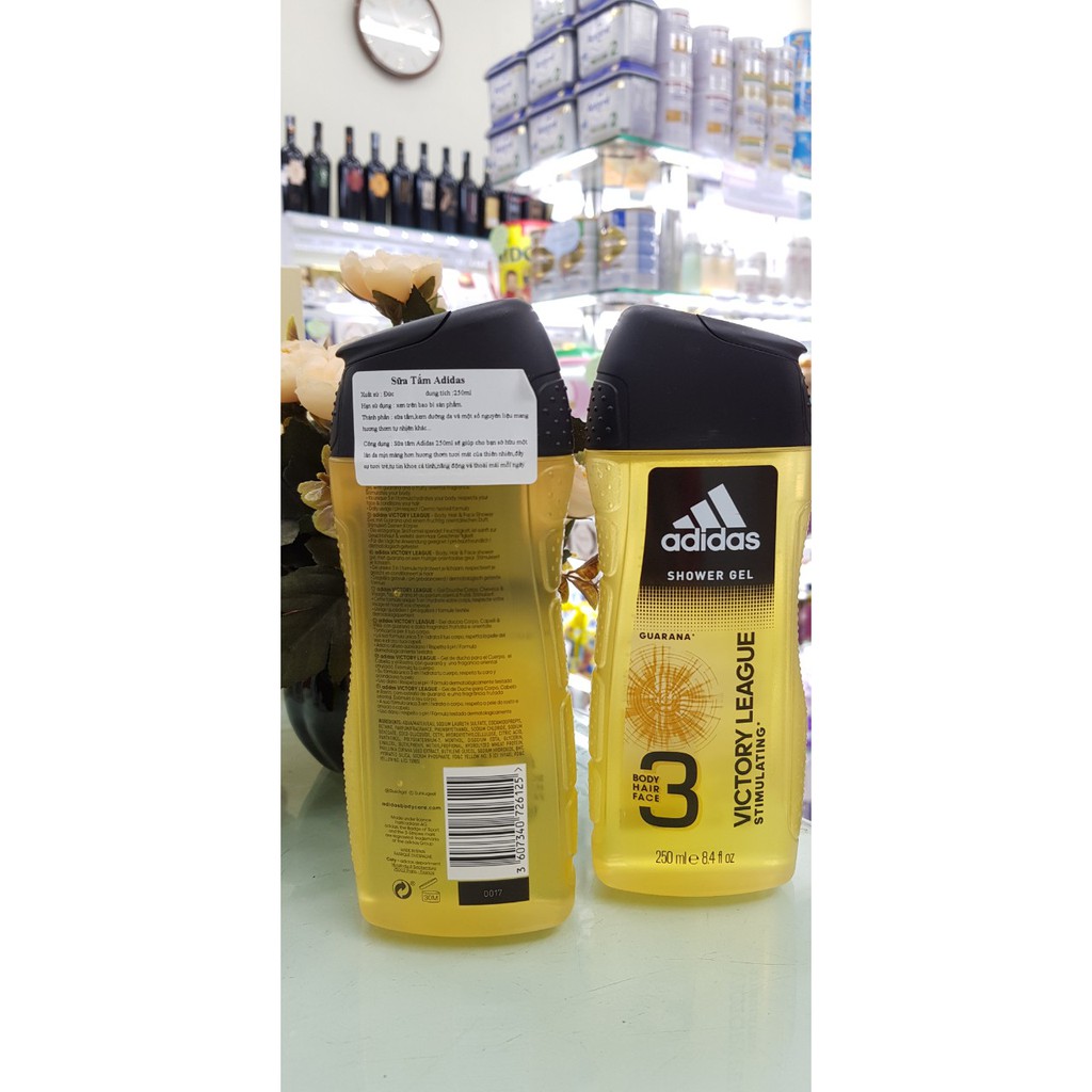 Tắm gội rửa mặt 3in1 Adidas Victory league 250ml