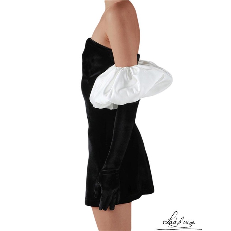 Đầm ôm dáng tay phồng dài hở vai gợi cảm thời trang mùa đông cho nữ