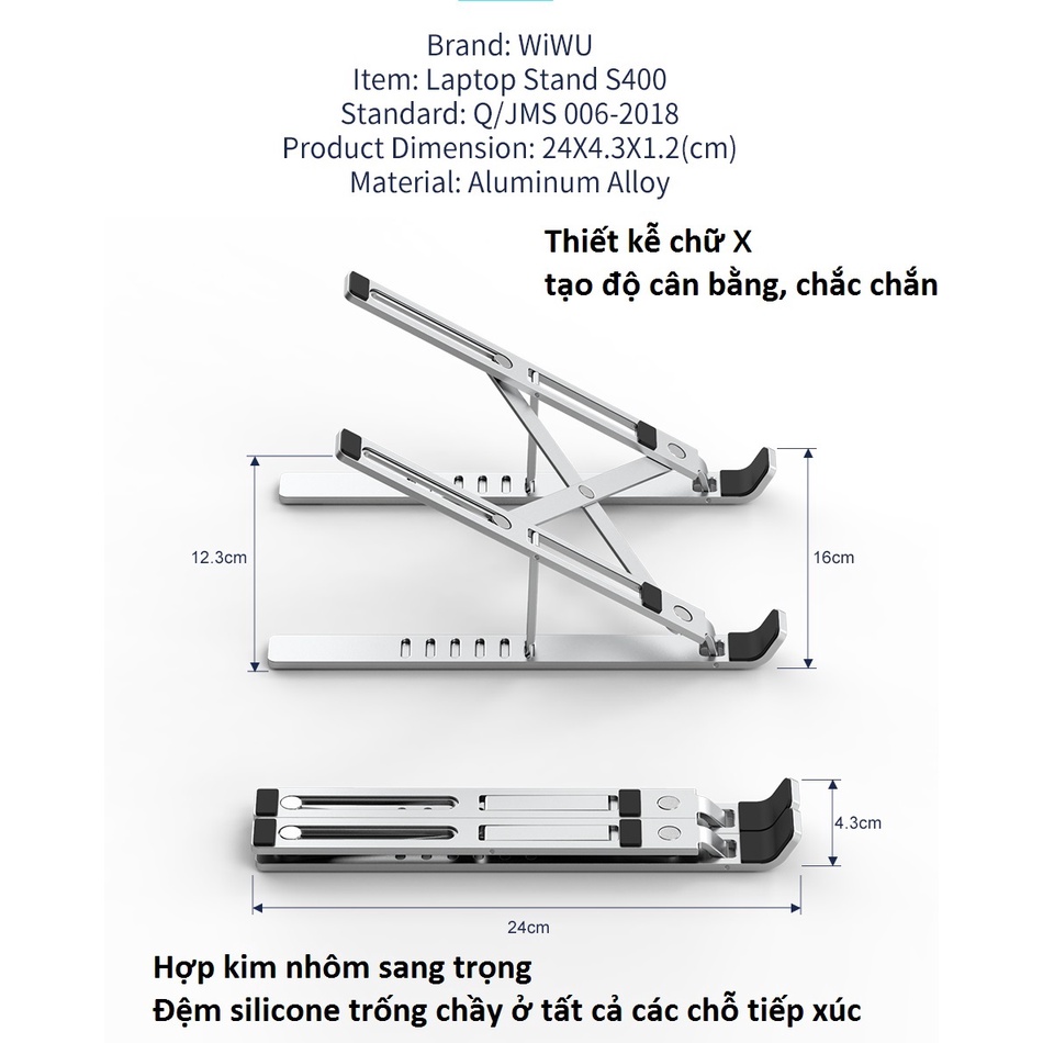 Giá đỡ laptop dạng xếp WiWU S400