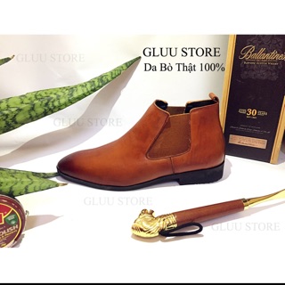 Chelsea Boot Da Thật Nâu Đậm