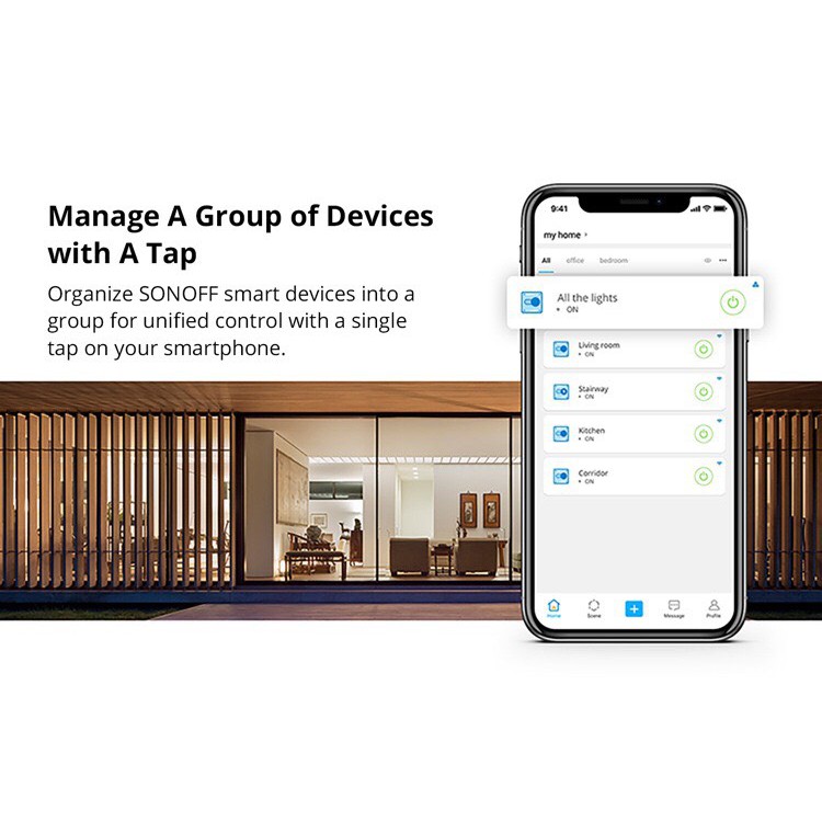 Công tắc điều khiển từ xa Sonoff WIFI thông minh điều khiển bằng giọng ( Chính hãng )
