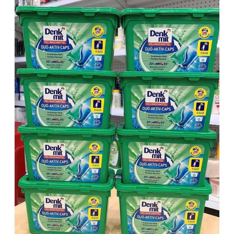 Viên giặt xả Denkmit Đức - hộp 20 viên