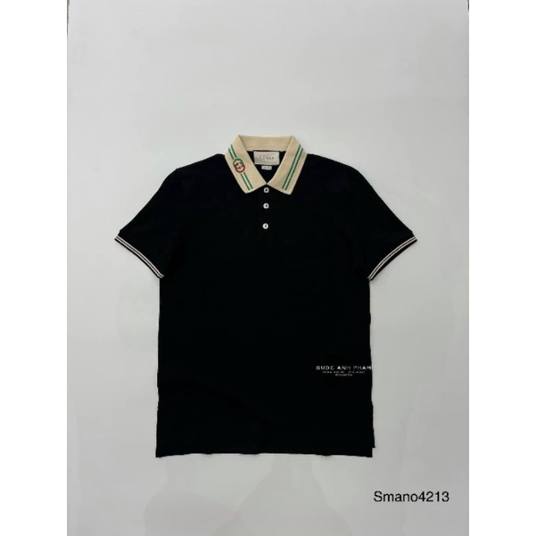 áo polo nam Gucci thuê viền cổ tay ngắn có cổ chất ctoong -áo phông nam Gucci đẹp